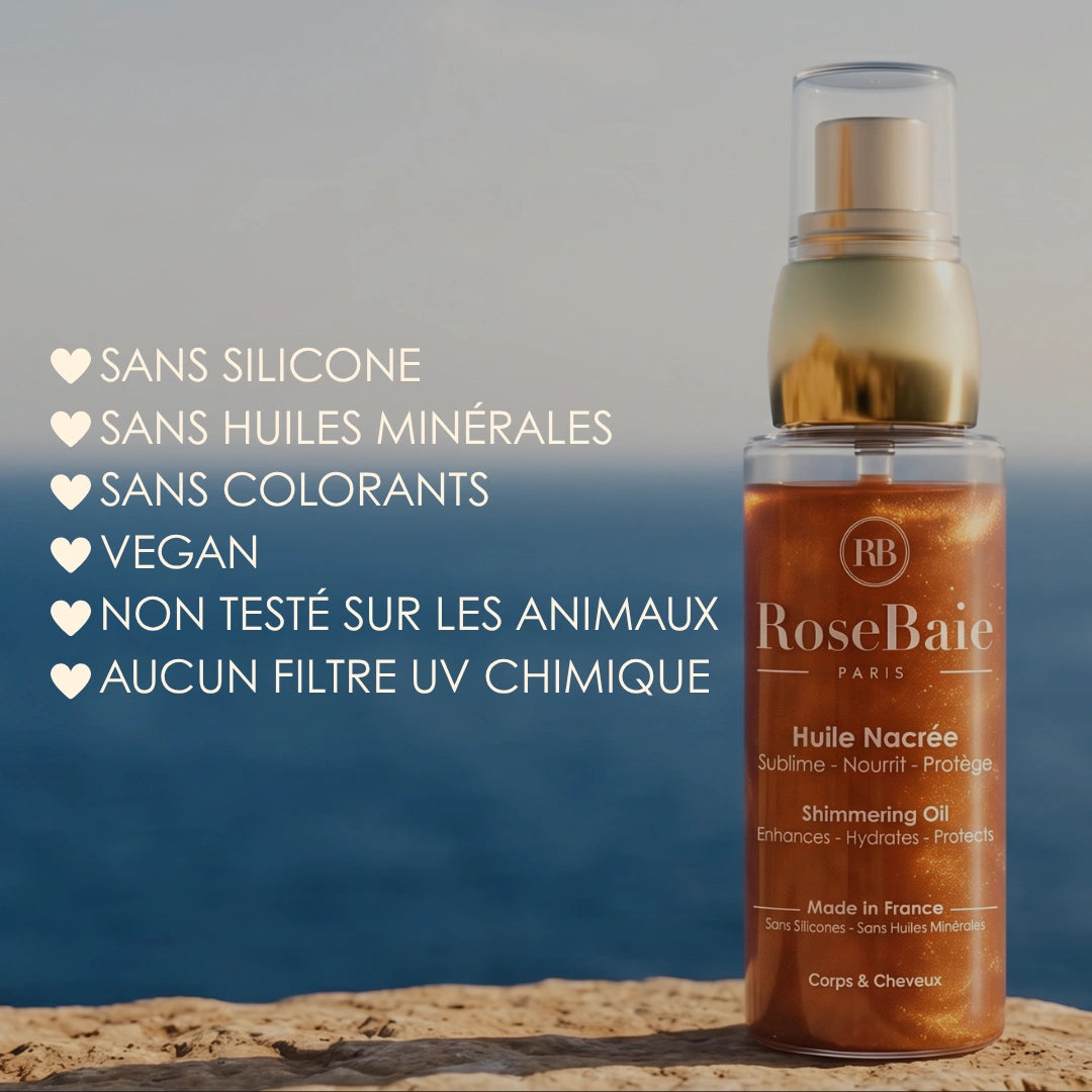 Huile Nacrée Protection & Brillance Bronze - Soins Corps Cheveux