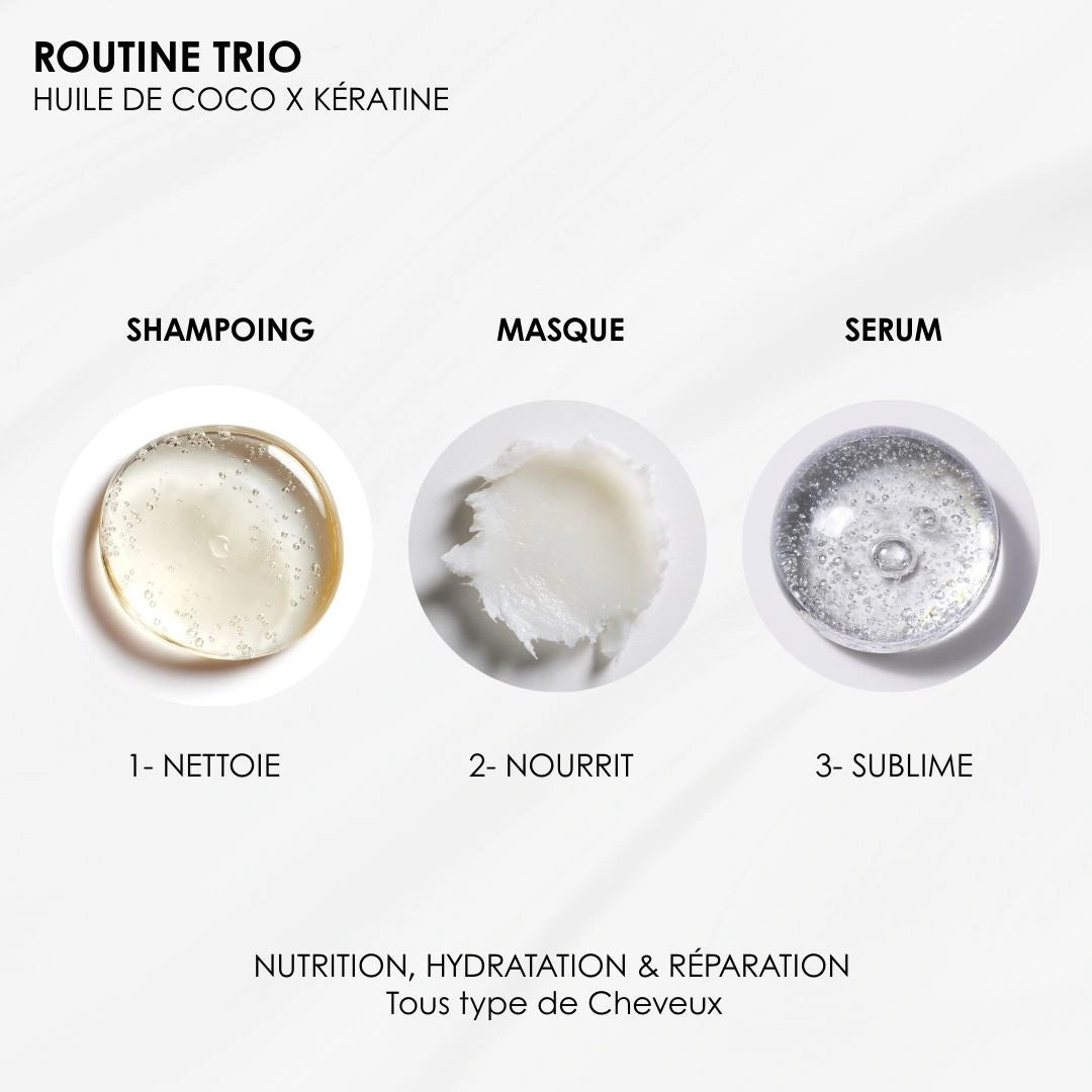 Routine trio Coco & kératine - Nutrition & Hydratation