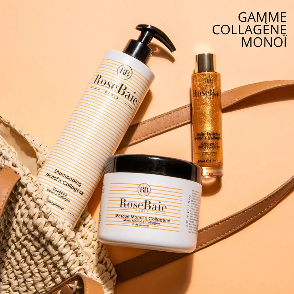 Trio Monoï Réparation & Hydratation Rosebaie – Soin Exotique pour Cheveux Secs