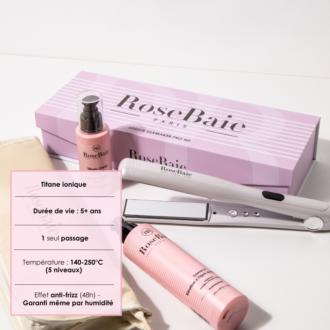 Lisseur Rosebaie Pro Silkmaker - Titane Ionique