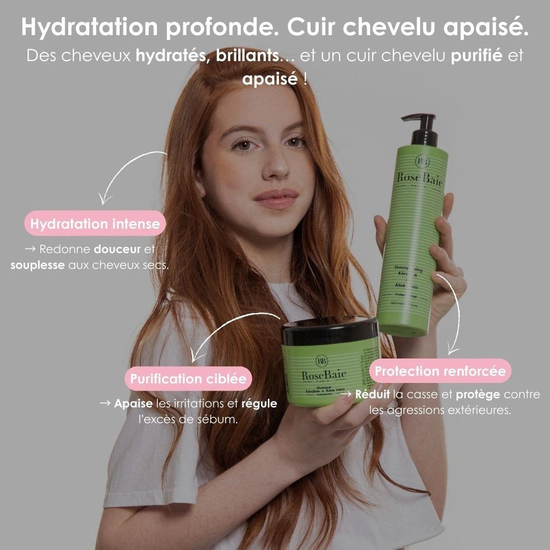 Shampoing Aloe vera & Kératine – Purification & Hydratation