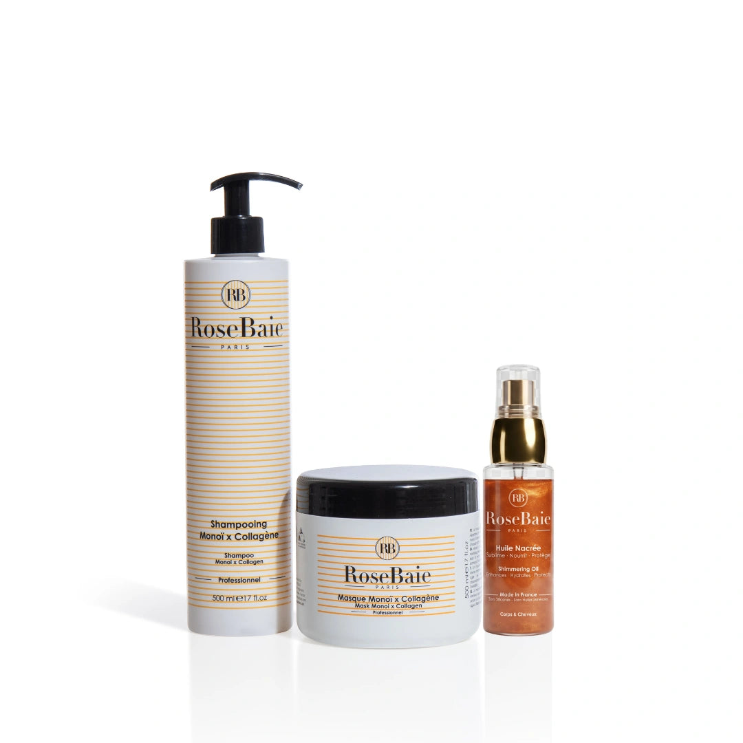 Routine duo Monoï & Collagène/ Huile Nacrée  – Protection & Revitalisation