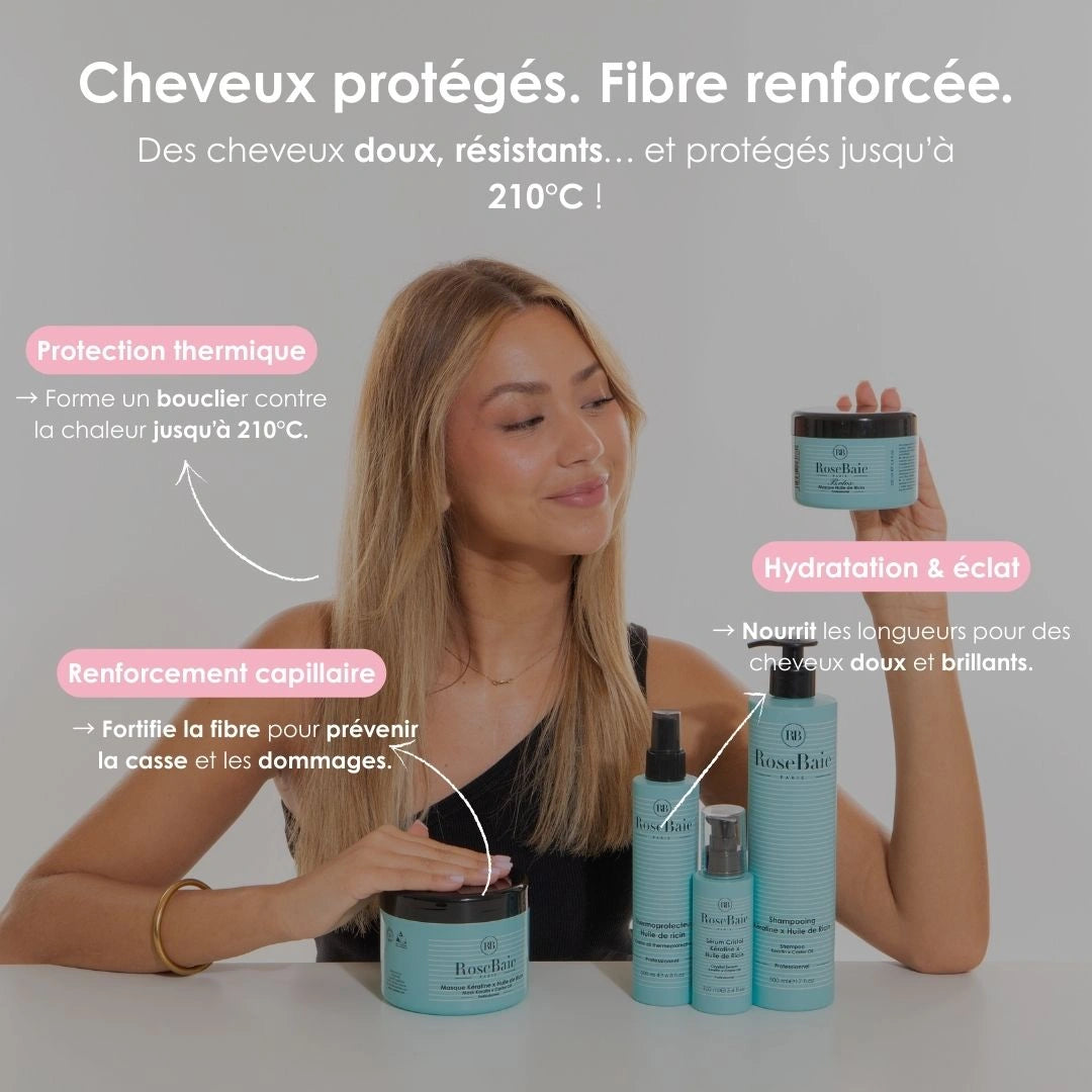 Thermoprotecteur Ricin & Kératine – Pousse & Hydratation