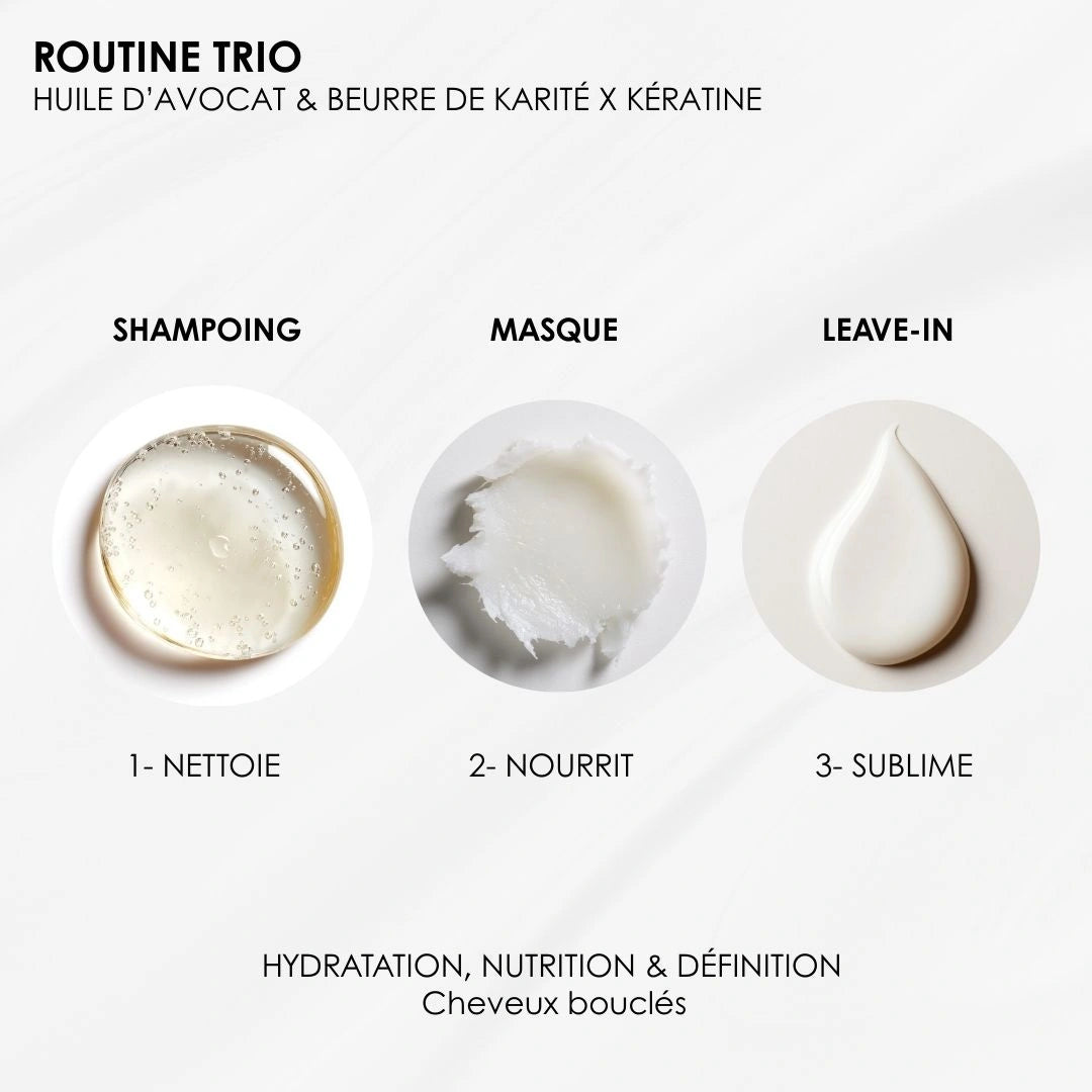 Routine trio spécial cheveux Bouclés - Hydratation & Définition